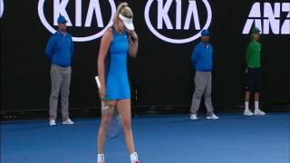 Angelique Kerber Vs Coco Vandeweghe Australian Open 2017  Coco breaks serve [upl. by Hsekin]