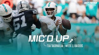 QUARTERBACK TUA TAGOVAILOA MICD UP IN WEEK 11 WIN AGAINST RAIDERS  MIAMI DOLPHINS [upl. by Mcneely]