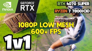 RTX 4070 Super  Ryzen 7 7800X3D Fortnite Chapter 5  1v1 Speed Real  Performance Mode  Low Mesh [upl. by Yrannav]