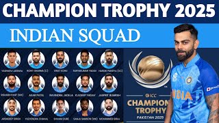 ICC Champions Trophy 2025 India Squad  India Squad ICC Champions Trophy 2025 [upl. by Anerdna]