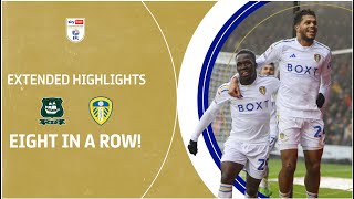 EIGHT IN A ROW  Plymouth Argyle v Leeds United extended highlights [upl. by Rubetta]