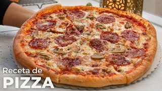 Receta de Pizza casera como hacer una pizza fácil rápida y a la vez deliciosa [upl. by Anaeco]