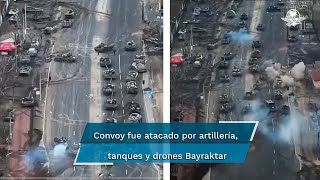 Ejército ucraniano embosca a convoy ruso y lo obliga a retroceder [upl. by Enirac]