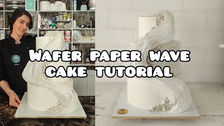 wafer paper wave Cake Tutorial waferpaperwave waferpaperwavetutorial caketutorial [upl. by Edas843]