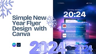 How to Create a Simple New Year Flyer design with Canva [upl. by Eiramrefinnej]