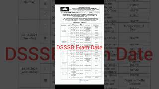 DSSSB Staff Nurse Exam Date shorts viralvideo dsssb2024 [upl. by Dyoll]