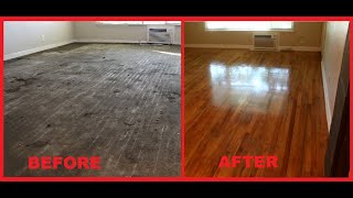 Refinishing 70 year old oak hardwood floors [upl. by Euqinemod]