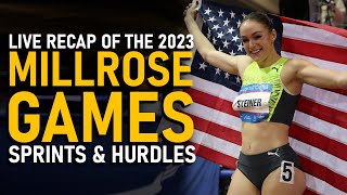 Abby Steiner 300m American Record Highlights NYC Sprints amp Hurdles  2023 Millrose Games Live Recap [upl. by Ted]