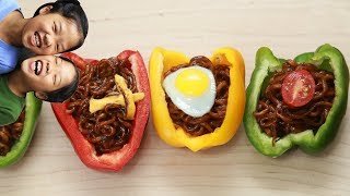 짜장면 Jajangmyeon Black bean sauce Noodles TwinRoozi Family 쌍둥이루지 가족 먹방 Mukbang [upl. by Aissac]