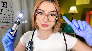 ASMR Infirmière Check Up AU LIT Nurse Roleplay Examen Oreille Yeux nerf cranien Bilan Médical [upl. by Kinsley]