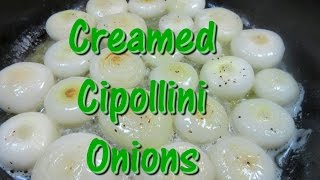 Creamed Italian Cipollini Onions Side Dish Recipe  Creamy Mini Sweet Onions [upl. by Ylremik]