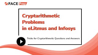 Cryptarithmethic Problems in eLitmus and Infosys  Tricks for Cryptarithmetic Questions and Answers [upl. by Rosena397]