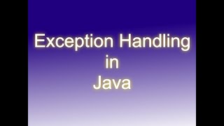 Java Exception Handling [upl. by Ingles866]