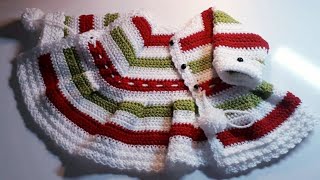 Crochet 8 How to crochet a striped cardigan for a baby girl [upl. by Arannahs204]