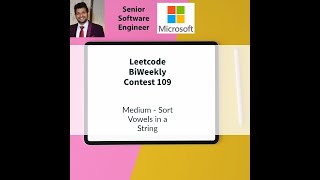 Leetcode BiWeekly contest 109  Medium  Sort Vowels in a String [upl. by Anide]