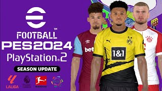 EFOOTBALL PES 2024 PS2 ISO  Winter Transfer Update  Download Now [upl. by Leese862]