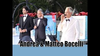 Andrea Bocelli and Matteo Bocelli Ave Maria Disney Holiday Filming Magic Kingdom 2018 [upl. by Maurie679]