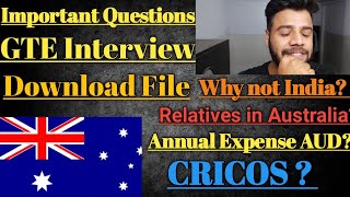 Australia GTE  Interview  Question Download 🤩🤩  Australia Experience [upl. by Nimesay]