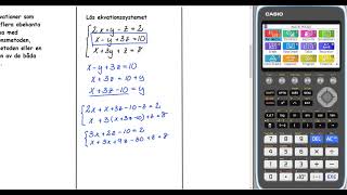 Matematik 2c Genomgång Linjära ekvationssystem tre obekanta [upl. by Elbert]