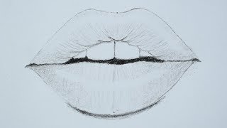 How to draw lips using pencil for beginners [upl. by Hola]