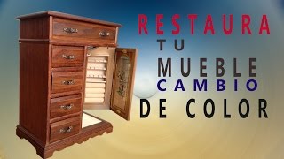 Como restaurar un mueble de madera lijado color y sellador [upl. by Ecnarwal]