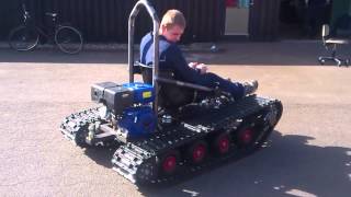 Home made tracked vehicle First test Drive [upl. by Auhsej725]