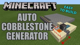 Minecraft Automatic Cobblestone Generator tutorial Simple amp easy [upl. by Danieu]