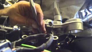 BMW F800GS Changing the steering head bearings [upl. by Devehcoy669]