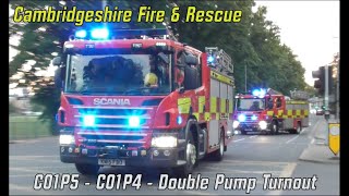 Double Turnout Cambridgeshire Fire amp Rescue Turnout From Cambridge Station [upl. by Pliner]