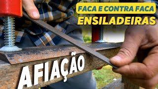 ENSILADEIRA como afiar as facas e contra faca  passo a passo [upl. by Harday305]