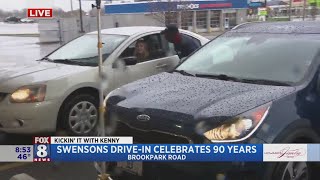 Swensons DriveIn celebrates 90 years and Fox 8s Kenny Crumpton takes an order [upl. by Yelreveb]