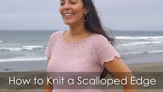 How to Knit a Scalloped Edge  German Short Rows  Knitting Video Tutorial [upl. by Conlin678]