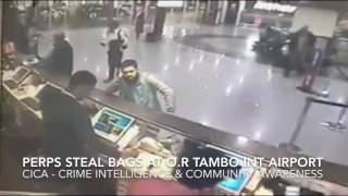 Criminals stealing travelers bags at OR Tambo International airport AVIS counter in South Africa [upl. by Blackman]