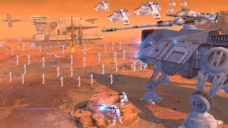 Clone Army LAAT Gunship Landing into GEONOSIS  Men of War Star Wars Mod [upl. by Dobb]