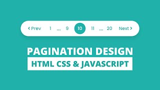 Pagination UI Design using HTML CSS amp JavaScript  Fully Functional Pagination Design in JavaScript [upl. by Antonin]