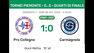 PRO COLLEGNO U15  CARMAGNOLA 1T 08092024 [upl. by Nwadrebma]