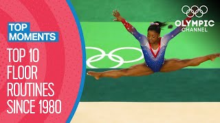 The last 10 goldwinning floor routines in Artistic Gymnastics  Top Moments [upl. by Shandee230]