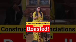 Palki Sharma Upadhyay Oxford Union Debate Roasted Construct Verb vs Noun Correct Pronunciations [upl. by Krakow]