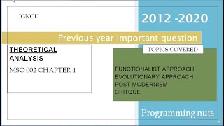 Ignou MA sociology MSO002  Chapter4  Detailed explained  THEORITICAL ANALYSIS [upl. by Laverna]