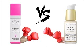 Drunk Elephant TLC Framboos Glycolic Night Serum vs Sunday Riley Good Genes [upl. by Aihsened]