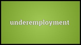 Underemployment Meaning [upl. by Metah]