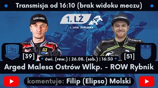 Arged Malesa Ostrów Wlkp🔴⚪  ROW Rybnik🟢⚫  ćwierćfinał rewanż  2608 sob  1630  🔴LIVE🔴 [upl. by Aikrahs793]