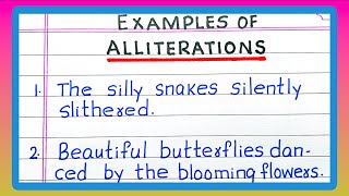 Examples of Alliterations  5  10 Examples of Alliteration in English [upl. by Wilbert]