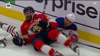 Ekblad ankle injury after McDavid falls on him [upl. by Akselav]