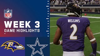 Ravens vs Cowboys Week 3 Simulation Highlights  Madden 25 Rosters [upl. by Declan]