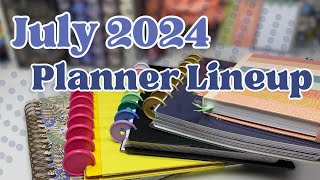 2024 July Planner Lineup  FIVE Planners  Happy Planner  Daily Grind Planner  LAUREL DENISE [upl. by Menken335]