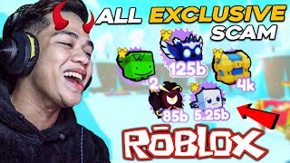 Pet Simulator X  SCAMMING ALL EXCLUSIVE PETS JACKPOT  Roblox [upl. by Magdala]