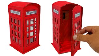 How To Make a Telephone Box With Cardboard  DIY Telephone Booth London UK Like a Real One [upl. by Odysseus]