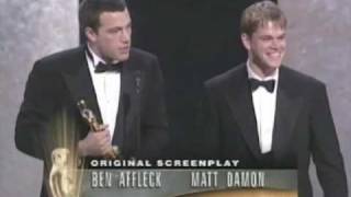 Ben Affleck and Matt Damon Win Best Original Screenplay for quotGood Will Huntingquot  70th Oscars 1997 [upl. by Lenz]