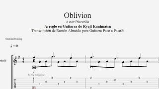 OBLIVION  Astor Piazzolla  Tablatura por Ramón Almeida [upl. by Hayarahs]